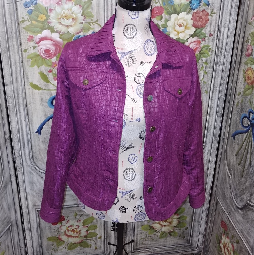 Vintage Purple Button Up Jacket Blazer Ruby Rd 6